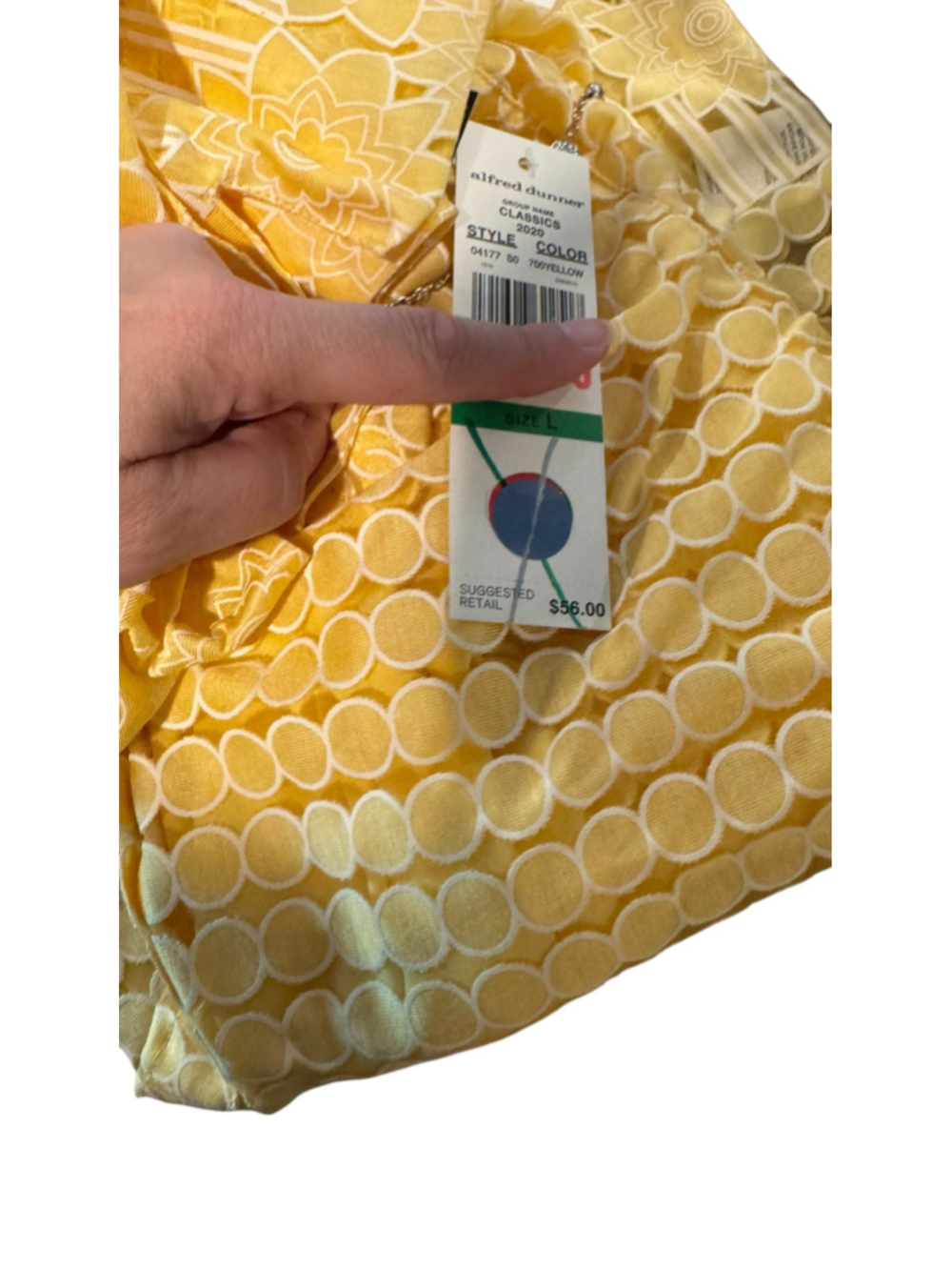 Women's Alfred Dunner Yellow & White Blouse Size L - Picture 4 of 4